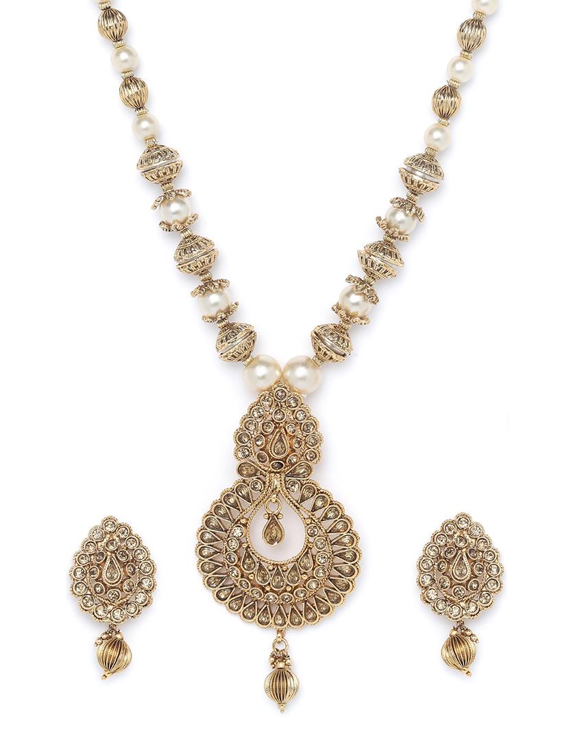 gold metal short necklace - 16811683 - Zoom Image - 3