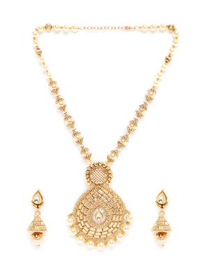 gold metal long necklace - 16811686 - Standard Image - 2