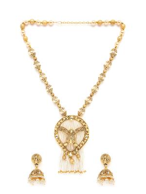 gold metal long necklace - 16811689 - Standard Image - 2
