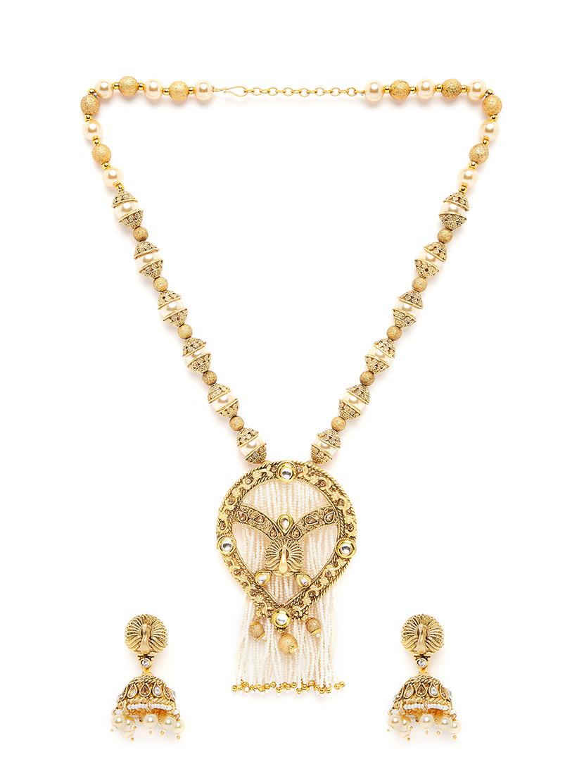 gold metal long necklace - 16811689 - Zoom Image - 2