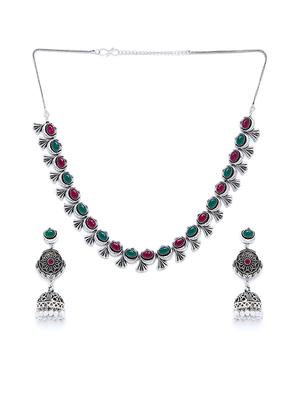 silver brass short necklace - 16811713 - Standard Image - 2