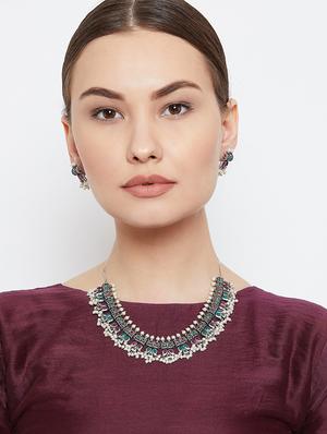 silver brass short necklace - 16811714 - Standard Image - 5