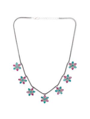 silver brass choker necklace - 16811715 - Standard Image - 2