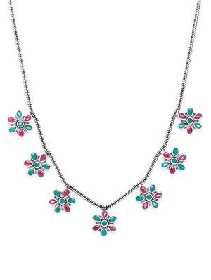 silver brass choker necklace - 16811715 - Standard Image - 3