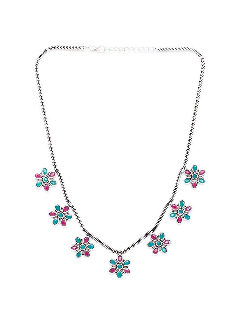 silver brass choker necklace - 16811715 - Zoom Image - 2