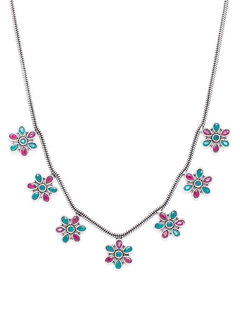 silver brass choker necklace - 16811715 - Zoom Image - 3