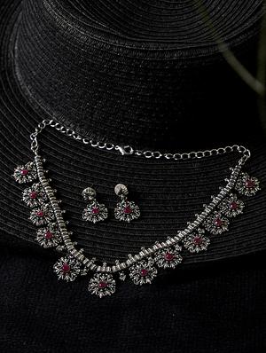silver brass short necklace - 16811716 - Standard Image - 2
