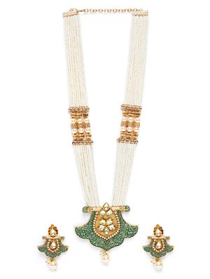 gold metal long necklace - 16811719 - Standard Image - 2