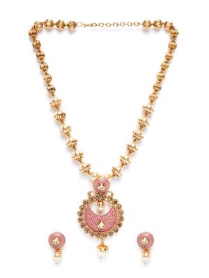 gold metal short necklace - 16811721 - Standard Image - 3