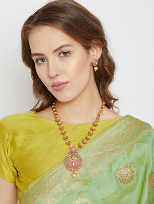 gold metal short necklace - 16811721 - Standard Image - 5