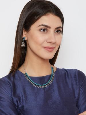 silver brass short necklace - 16811725 - Standard Image - 5