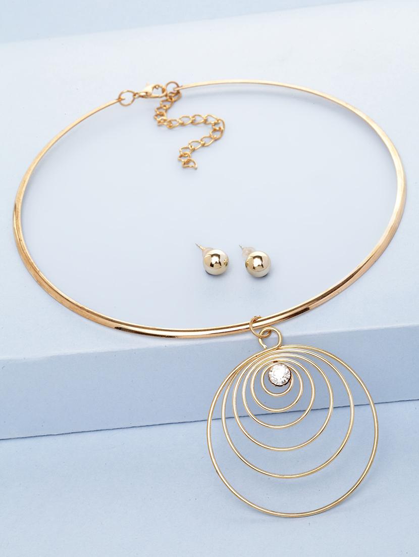 gold metal choker necklace - 16811731 - Zoom Image - 1