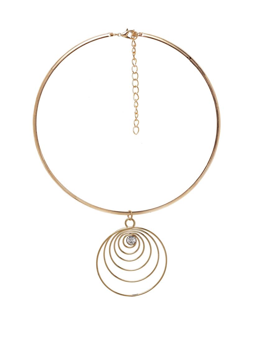 gold metal choker necklace - 16811731 - Zoom Image - 2