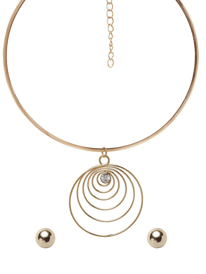 gold metal choker necklace - 16811731 - Zoom Image - 3