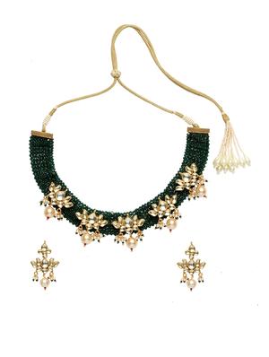 green gold metal choker necklace - 16811739 - Standard Image - 3