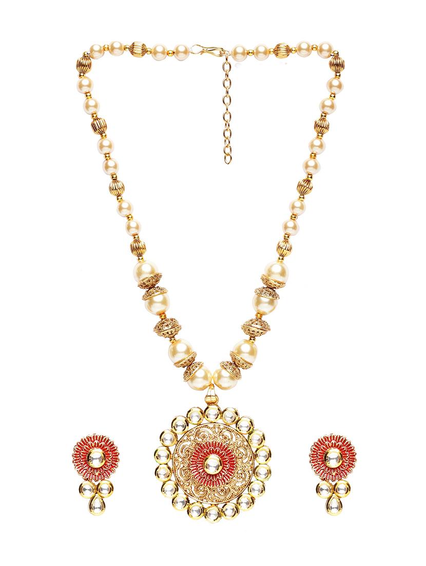 gold metal short necklace - 16811743 - Zoom Image - 3