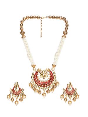 gold metal short necklace - 16811746 - Standard Image - 3