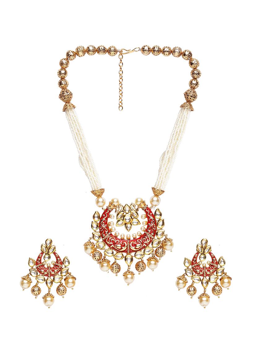 gold metal short necklace - 16811746 - Zoom Image - 3