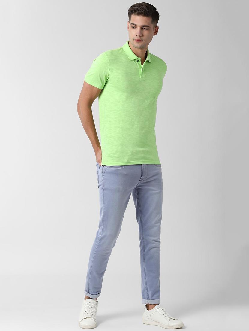 green solid polo t-shirt - 16812017 - Zoom Image - 4