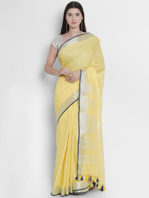 solid bhagalpuri saree with blouse - 16812178 - Standard Image - 1