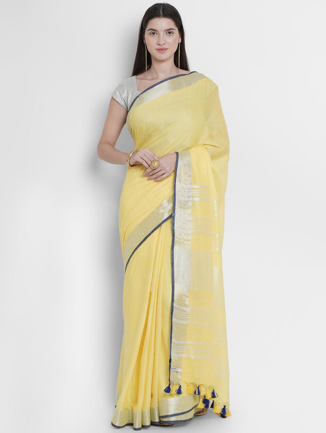 solid bhagalpuri saree with blouse - 16812178 - Zoom Image - 1