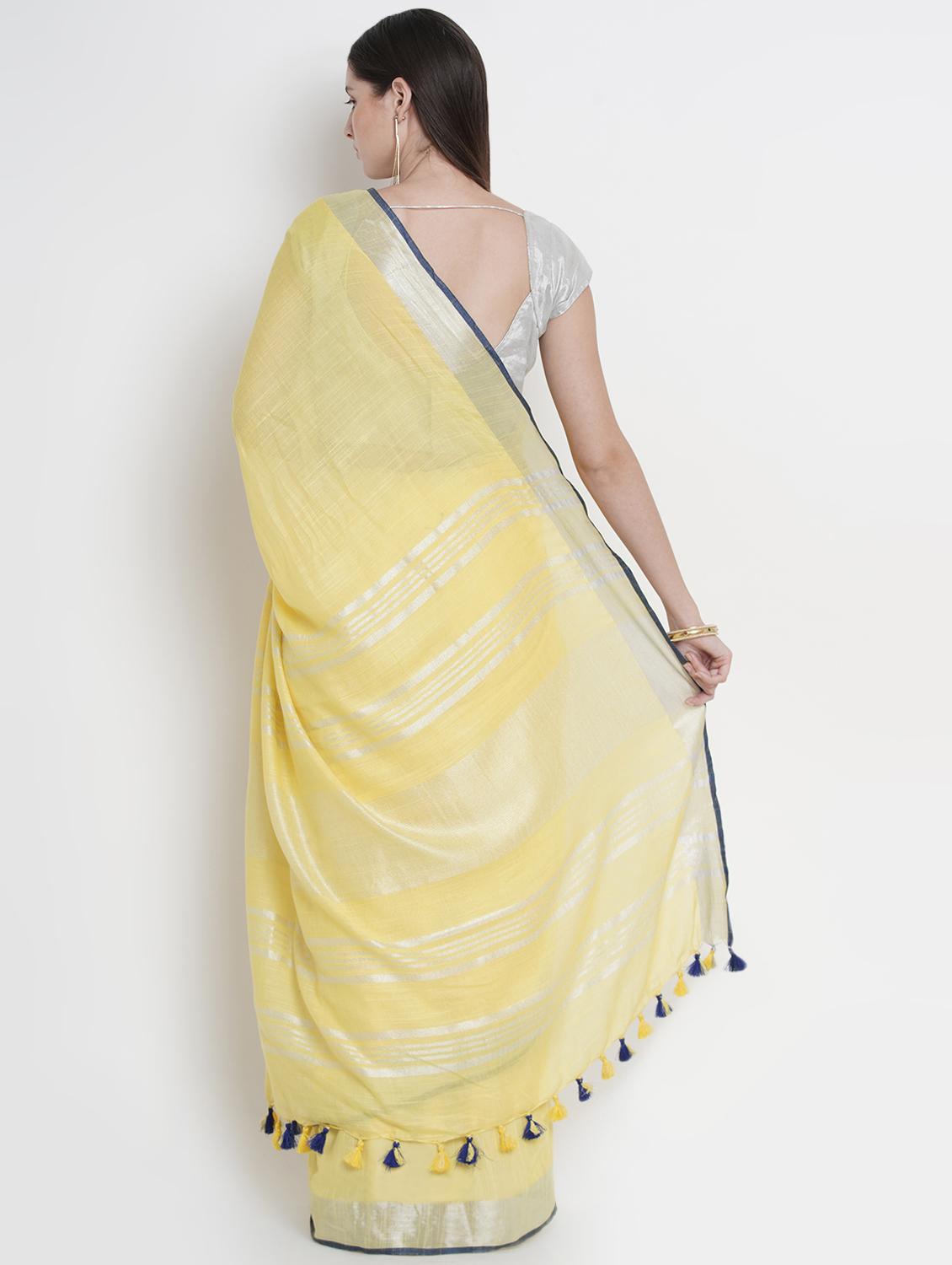 solid bhagalpuri saree with blouse - 16812178 - Zoom Image - 2