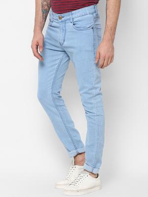 light blue solid stretchable jeans - 16812679 - Standard Image - 2