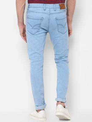 light blue solid stretchable jeans - 16812679 - Standard Image - 3