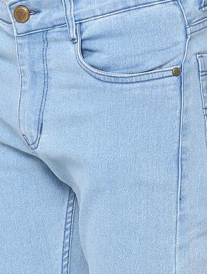light blue solid stretchable jeans - 16812679 - Standard Image - 5