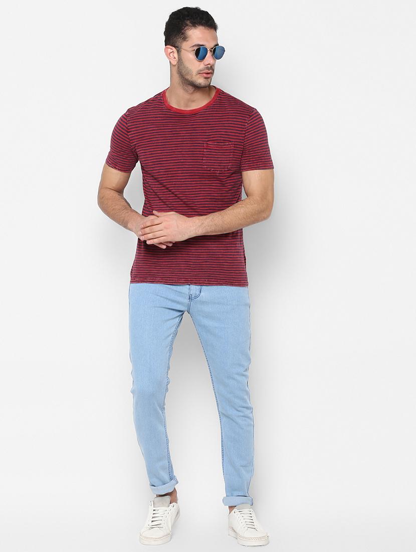 light blue solid stretchable jeans - 16812679 - Zoom Image - 4