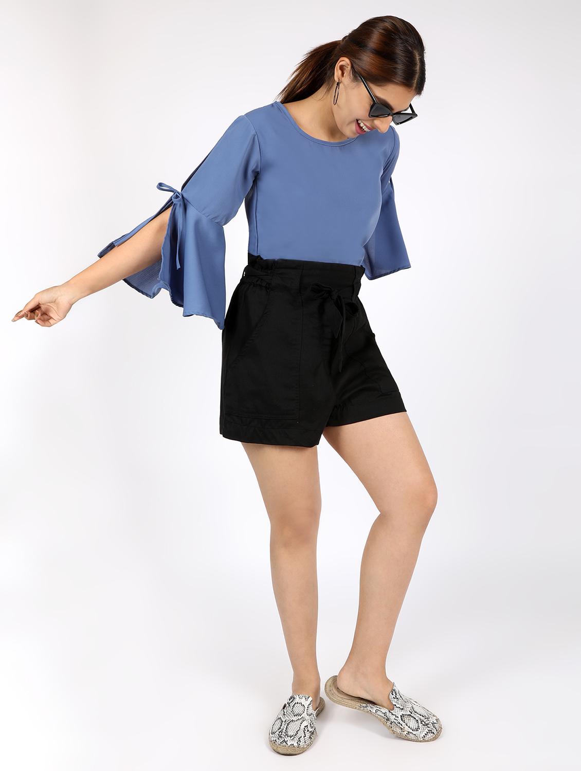 cold bell shoulder solid top - 16812695 - Zoom Image - 4