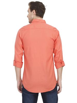 orange solid casual shirt - 16813044 - Standard Image - 3