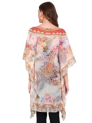 v-neck printed coverup - 16813671 - Standard Image - 3