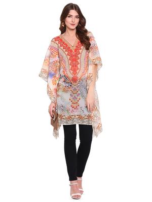 v-neck printed coverup - 16813671 - Standard Image - 4