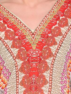 v-neck printed coverup - 16813671 - Standard Image - 5