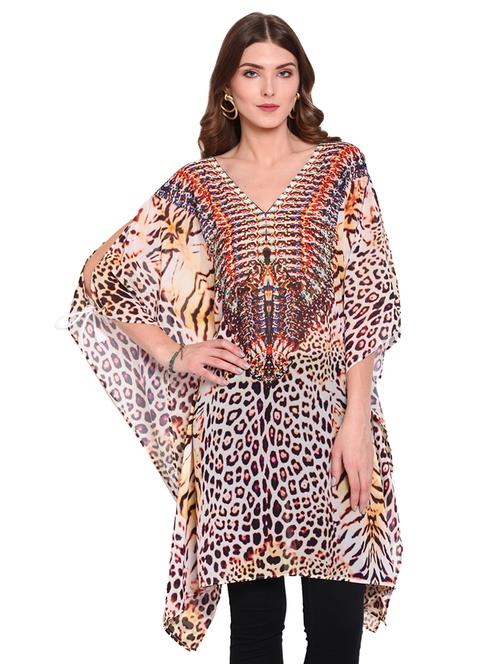 v-neck printed coverup - 16813676 - Standard Image - 1