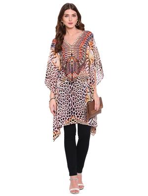 v-neck printed coverup - 16813676 - Standard Image - 4