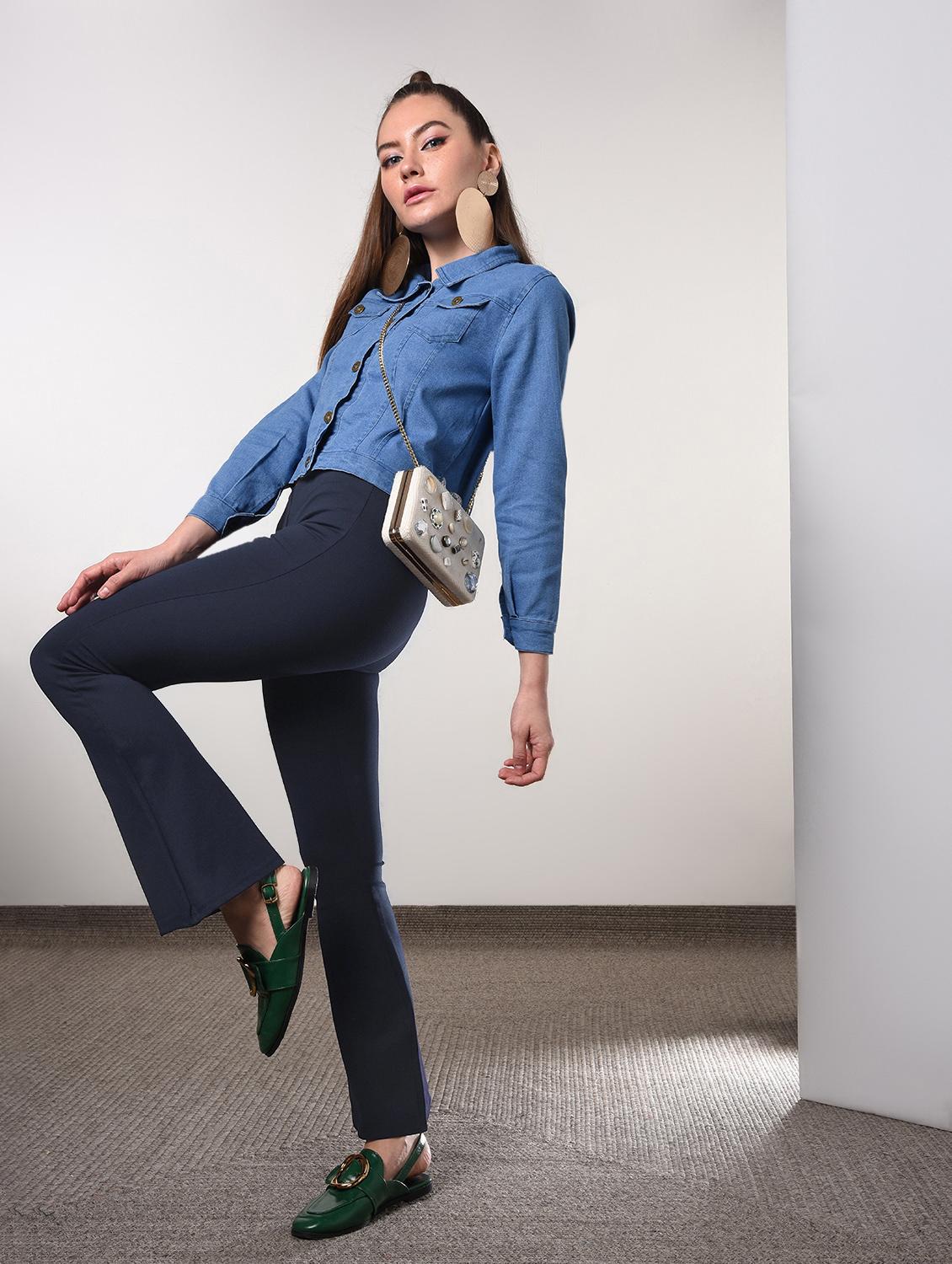 black cotton blend jeggings - 16813713 - Zoom Image - 2