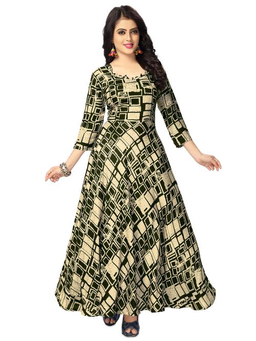 geometric print flared ethnic dress - 16813950 - Standard Image - 1