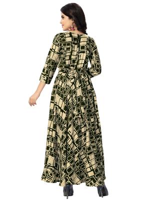 geometric print flared ethnic dress - 16813950 - Standard Image - 2