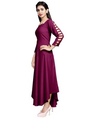 solid flared ethnic dress - 16813980 - Standard Image - 2