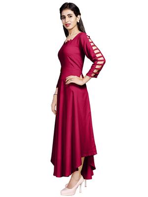 solid flared ethnic dress - 16813982 - Standard Image - 2