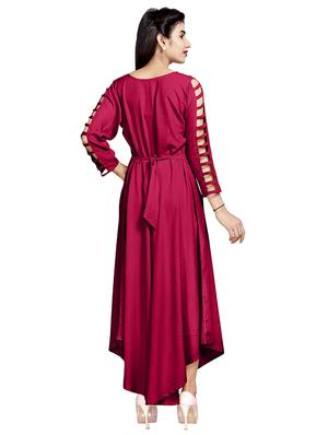 solid flared ethnic dress - 16813982 - Standard Image - 3