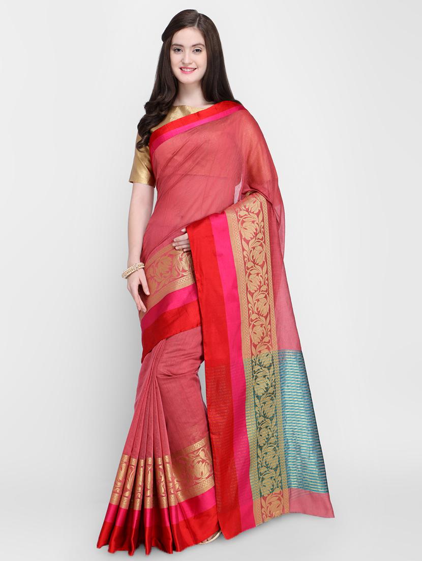 solid kanjivaram silk saree with blouse - 16814279 - Zoom Image - 1