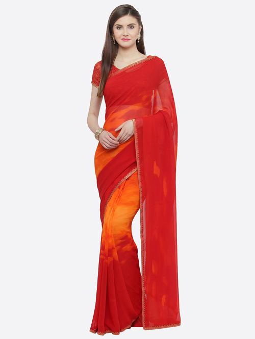 printed woven saree with blouse - 16814680 - Very Small Image - 1