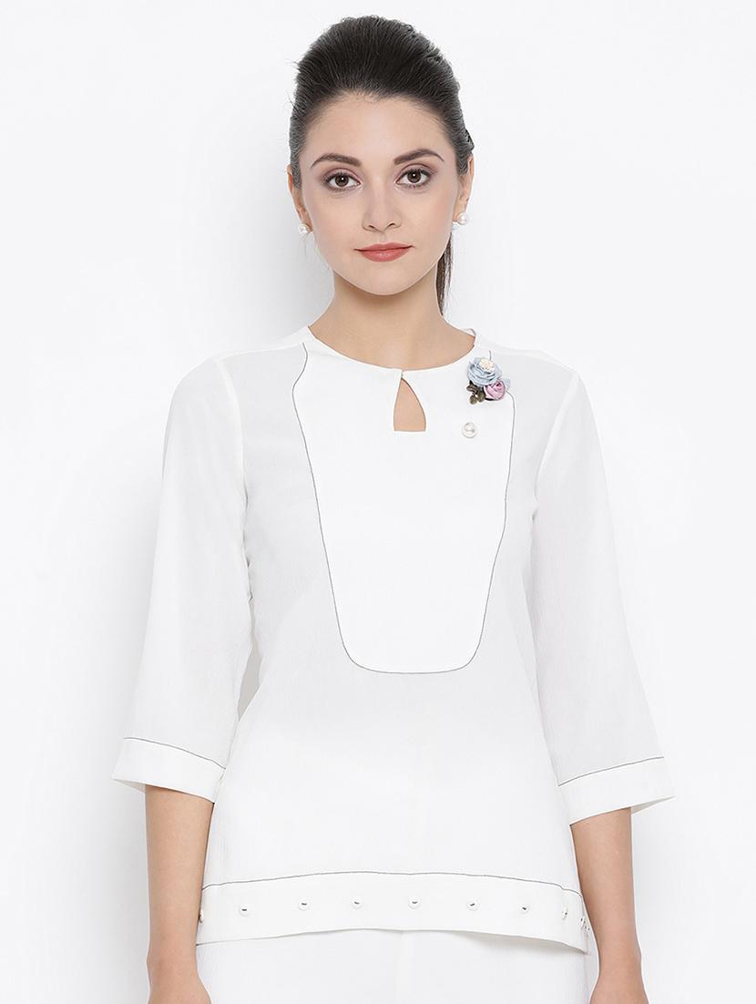 pearl embellished solid top - 16814856 - Zoom Image - 1