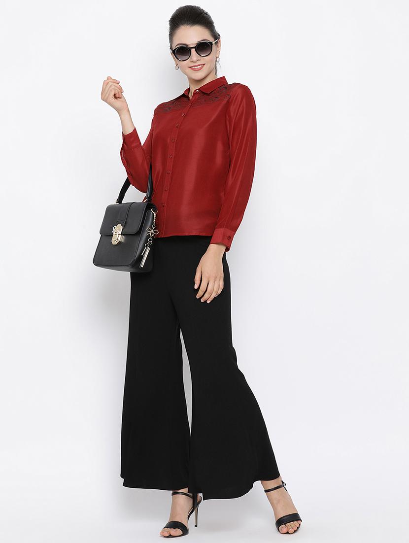 embroidered detail solid shirt - 16814857 - Zoom Image - 4