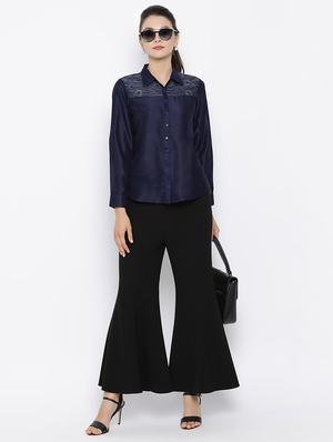embroidered detail solid shirt - 16814858 - Standard Image - 4
