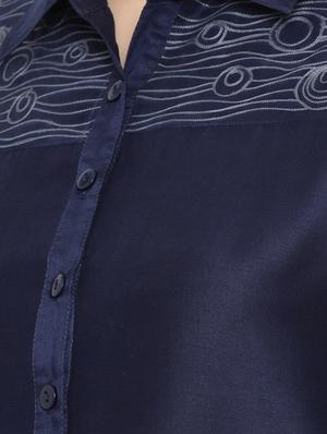 embroidered detail solid shirt - 16814858 - Standard Image - 5