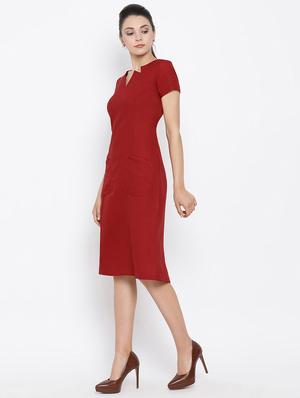 front pockets formal sheath dress - 16814882 - Standard Image - 2